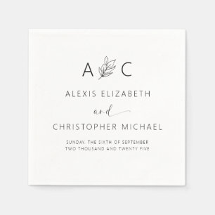 Modern Minimalist Elegant Wedding Napkin