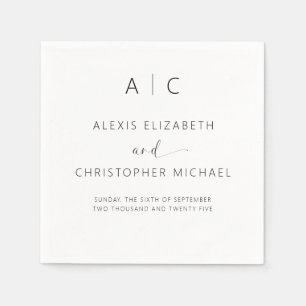 Modern Minimalist Elegant Wedding Napkin