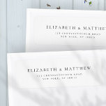 Modern Minimalist Elegant Wedding Return Address<br><div class="desc">Composed of simple straight lined frames with modern serif typography. These elements are simple,  timeless,  and modern.. 

This is designed by White Paper Birch Co. exclusive for Zazzle.

Available here:
http://www.zazzle.com/store/whitepaperbirch</div>