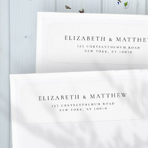 Modern Minimalist Elegant Wedding Return Address