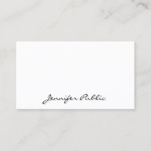 Modern Minimalist Elegant White Professional Clean Business Card