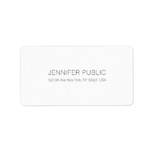 Modern Minimalist Elegant White Professional Plain Label