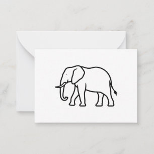 Modern Minimalist Elephant Silhouette Icon Card