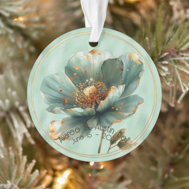 Modern Minimalist Emerald Gold Wedding Ornament (Arbre)