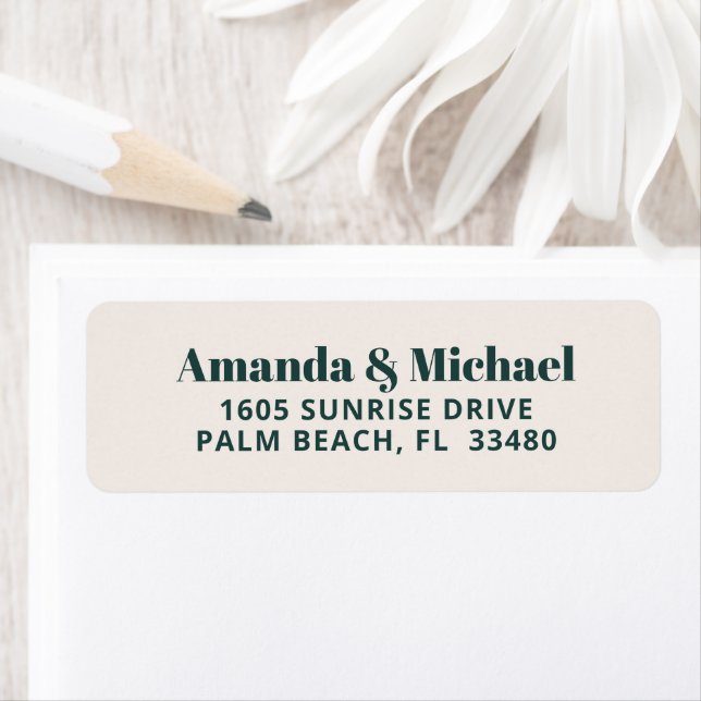 Modern Minimalist Emerald Green and Ecru Beige (Insitu)