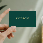 Modern Minimalist Emerald Green Business Card<br><div class="desc">Modern Minimalist Emerald Green Business Card. Personalize this modern and elegant design with your name and business details. Easily customize all text with your information for a unique and trendy contact card for your clients,   customers or when networking at industry events.</div>