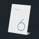 Modern Minimalist Emerald Green Table Number Pedestal Sign<br><div class="desc">This Modern Minimalist Table Number is perfect for wedding table numbers or any table number party needs. Fully customizable! **PLEASE NOTE: To order,  simply adjust your table number and add each number to your cart separately. Then check out once you are finished.</div>