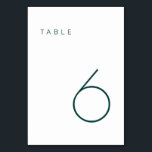 Modern Minimalist Emerald Green Table Number Table<br><div class="desc">This Modern Minimalist Table Number is perfect for wedding table numbers or any table number party needs! Fully customizable!</div>