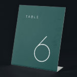 Modern Minimalist Emerald Green Table Number Table Pedestal Sign<br><div class="desc">This Modern Minimalist Table Number is perfect for wedding table numbers or any table number party needs! Fully customizable!</div>