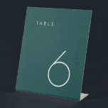 Modern Minimalist Emerald Green Table Number Table Pedestal Sign<br><div class="desc">This Modern Minimalist Table Number is perfect for wedding table numbers or any table number party needs! Fully customizable!</div>
