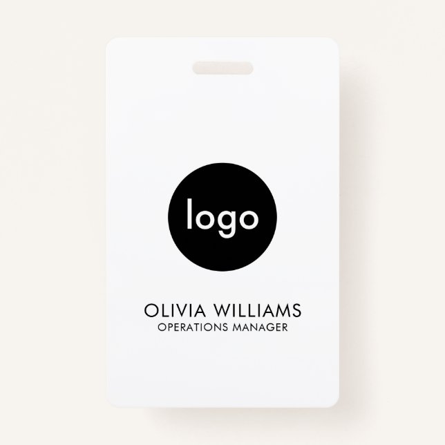 Modern Minimalist Employee ID Business Logo Badge (Front)
