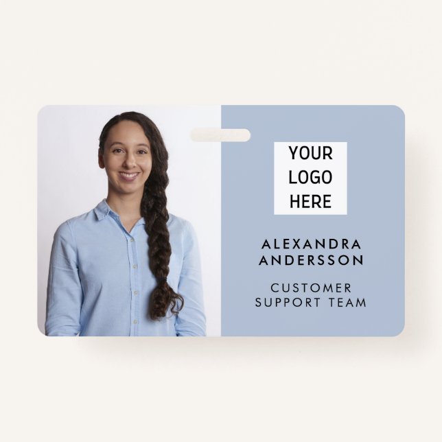 Modern Minimalist Employee Staff Customer Service Badge (Front)