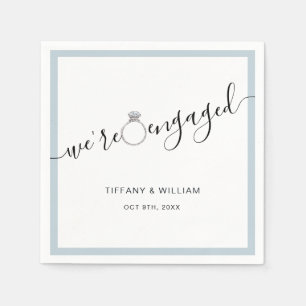 Modern minimalist engagement party napkin