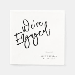Modern Minimalist Engagement Party Napkins