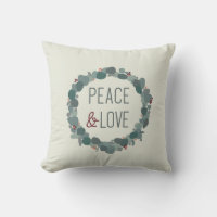 Modern minimalist eucalyptus wreath Peace & Love