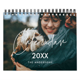 Modern minimalist family photo 2026 calendar