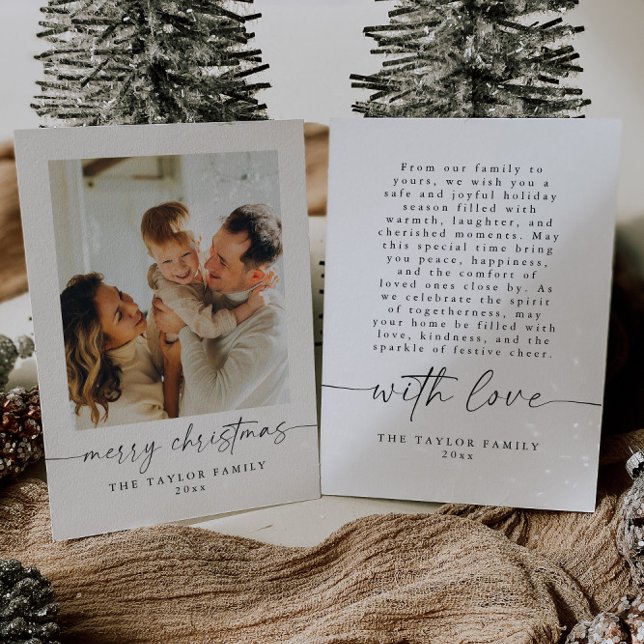 Modern Minimalist Family Photo Christmas Card (Creator Uploaded)