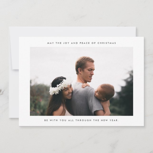 Modern Minimalist Family Photo Christmas Holiday Card (Front)