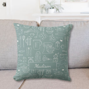 Modern Minimalist Farmhouse Kitchen Utensils Throw Pillow