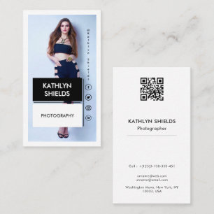 Modern Minimalist fashion girl Photography Business Card