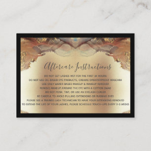 Modern Minimalist Faux Gold Foil Lash Aftercare Business Card
