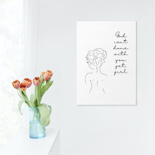 Modern Minimalist Feminine Home Accent Line Art Poster
