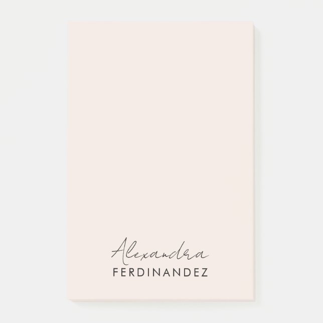 Modern Minimalist Feminine Monogram Blush Pink  Post-it Notes (Front)