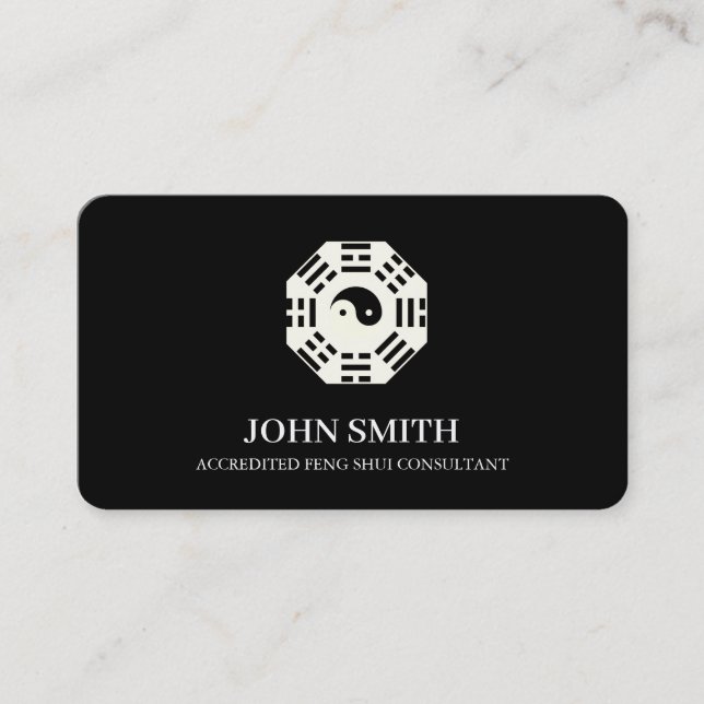 Modern Minimalist Feng Shui Lotus Mandala  Business Card (Front)