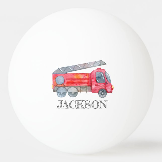 Modern Minimalist Fireman birthday Party Ping Pong Ball (Front)