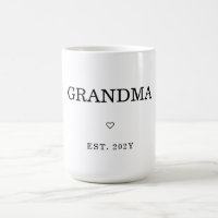Modern Minimalist First Time Grandma Est.