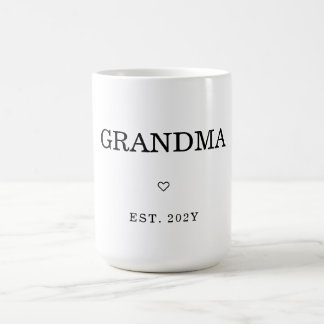 Modern Minimalist First Time Grandma Est. Coffee Mug