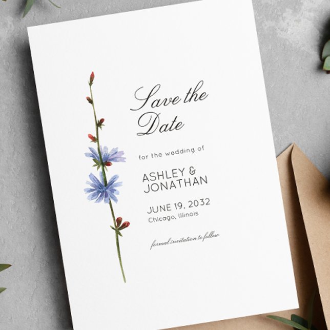 Modern Minimalist Floral Detail Wedding Save The Date (Creator Uploaded)