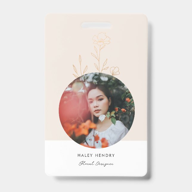 Modern Minimalist Floral Gold Badge (Front)