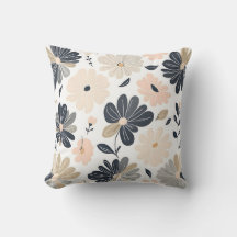 Modern Minimalist Floral Pattern with Bold Outline