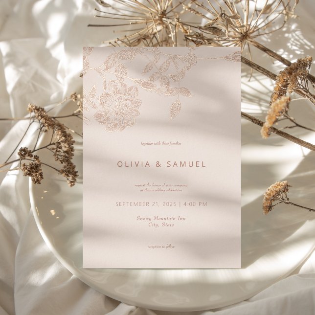 Modern Minimalist Floral Wedding Rose Gold (Creator Uploaded)