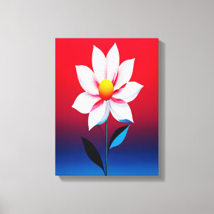Modern Minimalist Flower Art Canvas Print