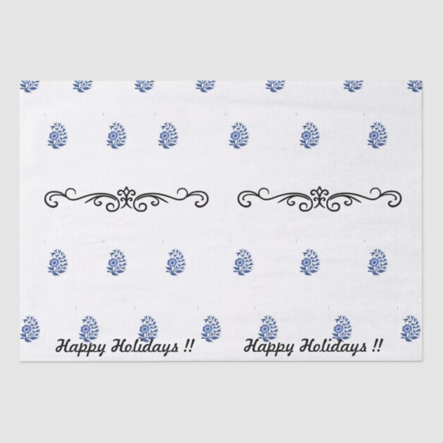 Modern minimalist flower print  tissue paper (Front)