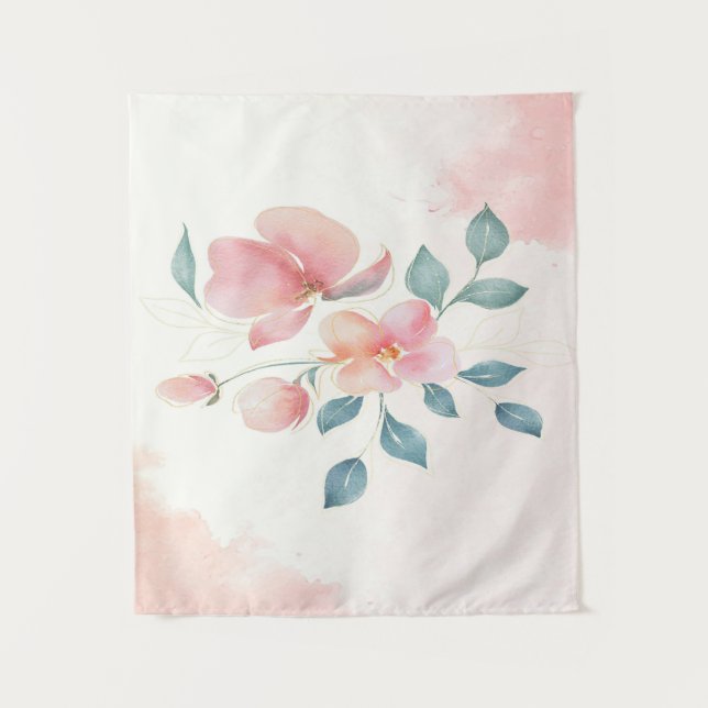 Modern Minimalist Flowers Tapestry (Front)
