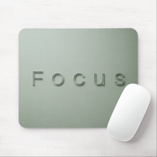Modern Minimalist FOCUS Quote Sage Green Aesthetic Mouse Pad