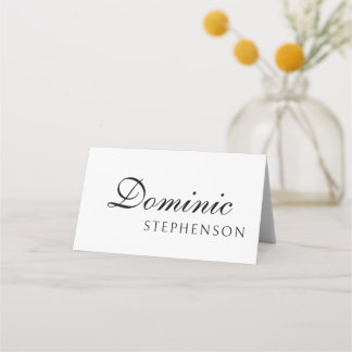 Modern Minimalist Folded Wedding Place Card