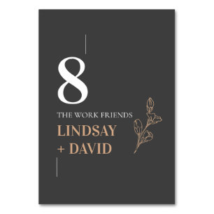 Modern Minimalist Foliage Table Number Card