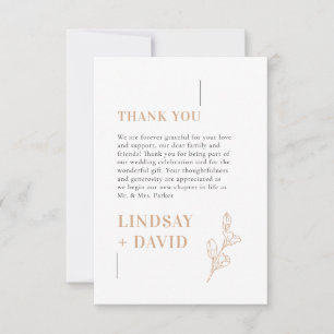 Modern Minimalist Foliage Thank you card