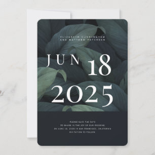 Modern + Minimalist Foliage Wedding Save The Date