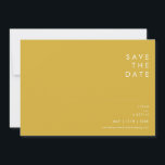 Modern Minimalist Font Horizontal Save The Date<br><div class="desc">This Modern Minimalist Gold horizontal save the date is perfect for your classy boho wedding. Its simple, unique abstract design accompanied by a contemporary minimal script and gold colour palette gives this product a feel of elegant formal luxury while staying simplistic, chic bohemian. Keep it as is, or choose to...</div>