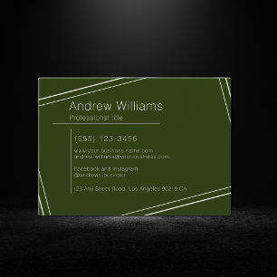 Modern Minimalist Forest Green Professional Simple Business Card