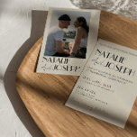 Modern Minimalist French Retro Photo Wedding  Invitation<br><div class="desc">This wedding invitation is perfect for your wedding if you looking for unique and easy editable design .An elegant unique simple minimalist cream wedding template invitation. Which features plain beige creamy background. And black bold elegant bride's and groom's first names in Parisian font. and editable info with names also in...</div>
