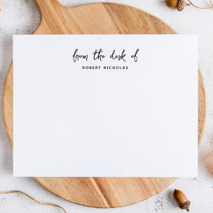 Modern Minimalist From The Desk Of Personalized Card