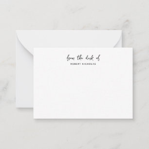 Modern Minimalist From The Desk Of Personalized Card