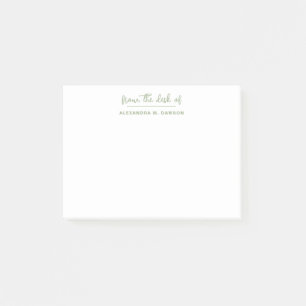 Modern Minimalist From The Desk Of Sage Green  Post-it Notes