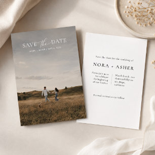 Modern Minimalist Full Bleed Photo Wedding Save The Date